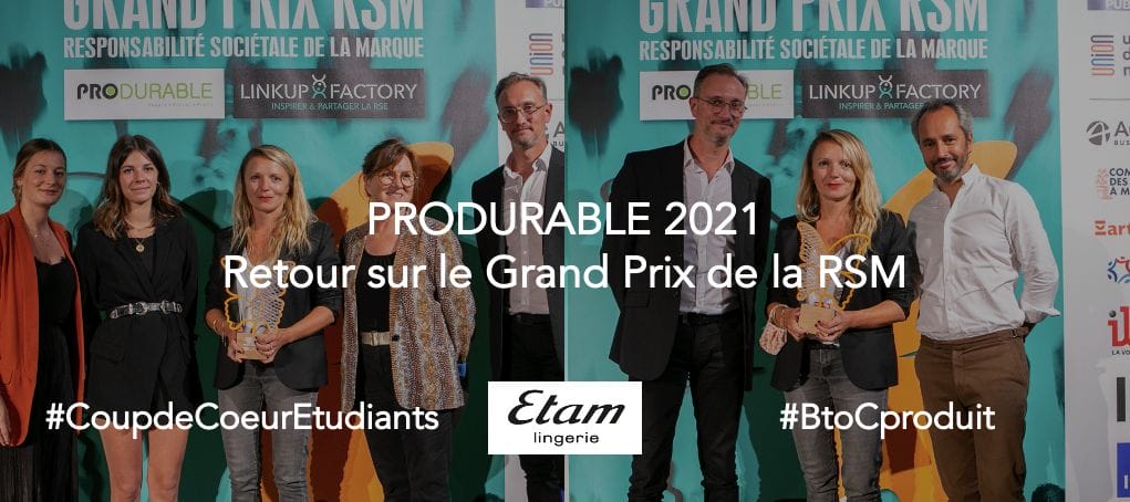 ETAM doublement récompensé lors du 4ème Grand Prix de la RSM pour Chérie Chérie, la première gamme de lingerie en dentelle recyclée